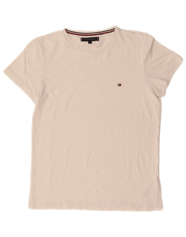 TOMMY HILFIGER Herre T-Shirt Top Lille Hvid Bomuld