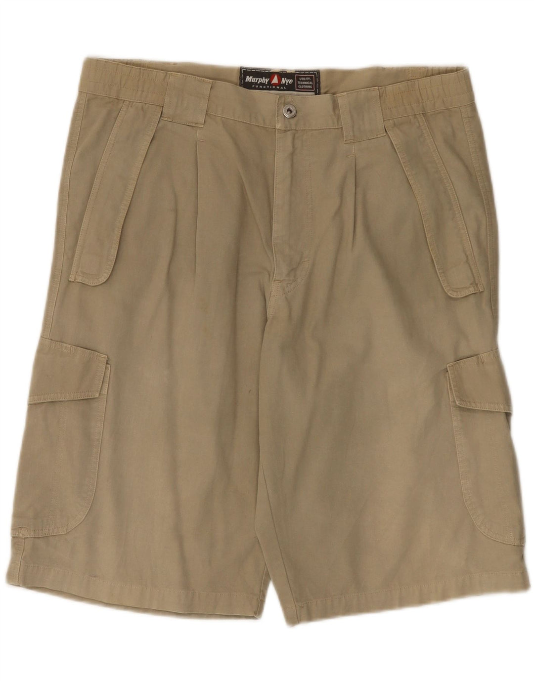 MURPHY & NYE Herre Cargo Shorts W38 XL Beige Bomuld