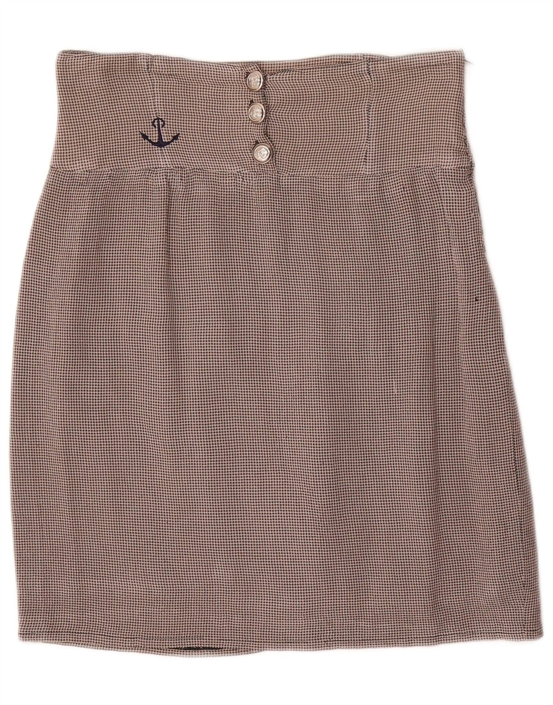 Blumarine Dame Højtalje Mininederdel IT 42 Medium W26 Beige Houndstooth