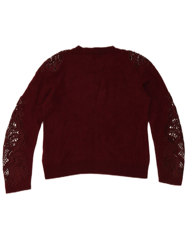 TED BAKER Dame sweater med rund hals str. 4 Large Burgundy