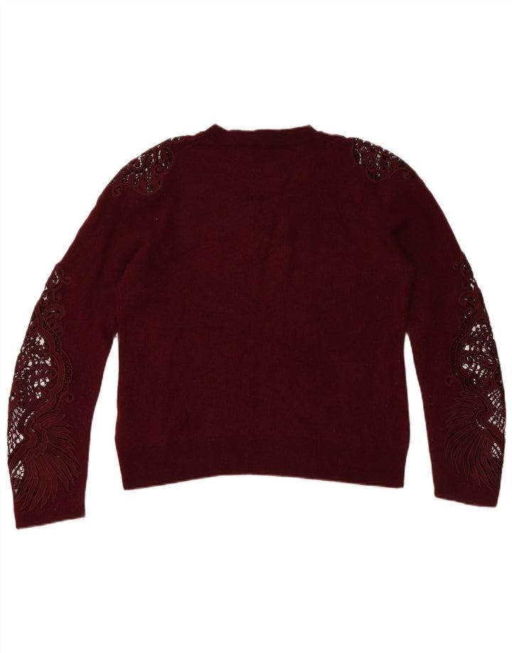 TED BAKER Dame sweater med rund hals str. 4 Large Burgundy