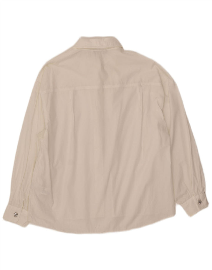 Zara Dame Oversized Skjorte UK 10 Small White Bomuld