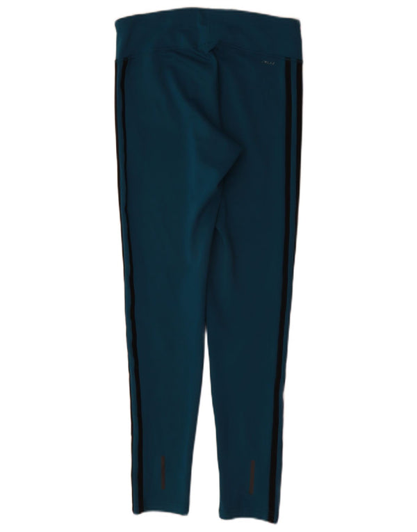 Adidas Womens Climalite Leggings UK 8/10 Small Blue Polyester