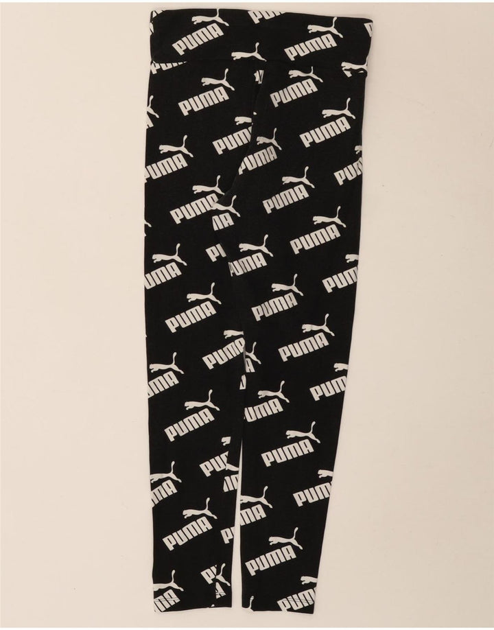Puma Graphic Leggings til kvinder UK 10 Small Black Bomuld