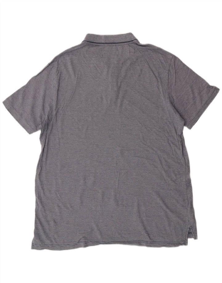 PENGUIN Polo Shirt til mænd 2XL Blå Stribet Bomuld Klassisk