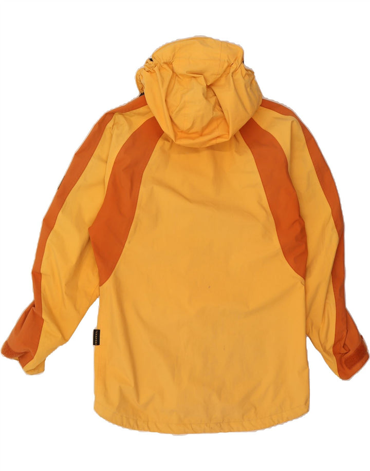 JACK WOLFSKIN Womens Oversized Rain Jacket UK 10 Small Yellow Colourblock Vintage Jack Wolfskin and Second-Hand Jack Wolfskin from Messina Hembry 