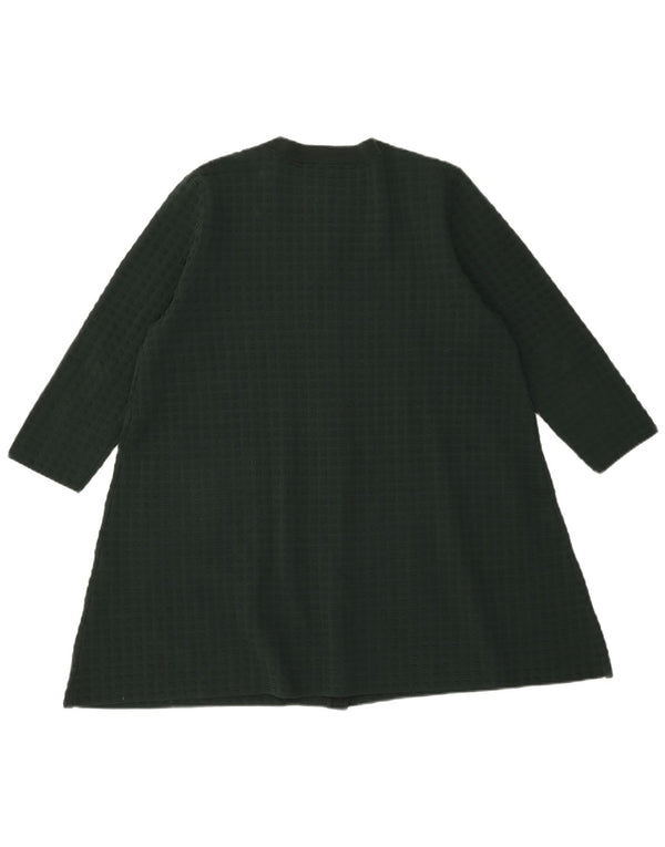 Cos Dame Longline 3/4-ærmet cardigantrøje UK 14 Medium Grøn Bomuld