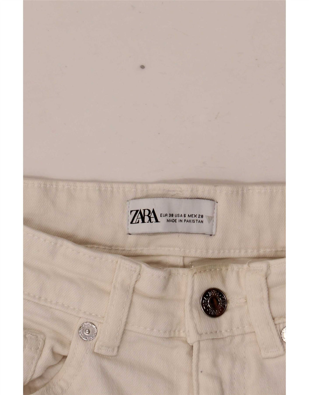 Zara Womens Crop Bootcut Jeans EU 38 Small W28 L24 White