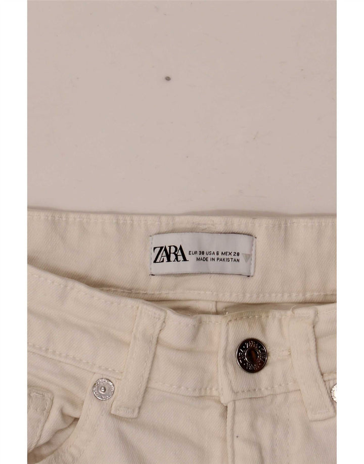Zara Womens Crop Bootcut Jeans EU 38 Small W28 L24 White