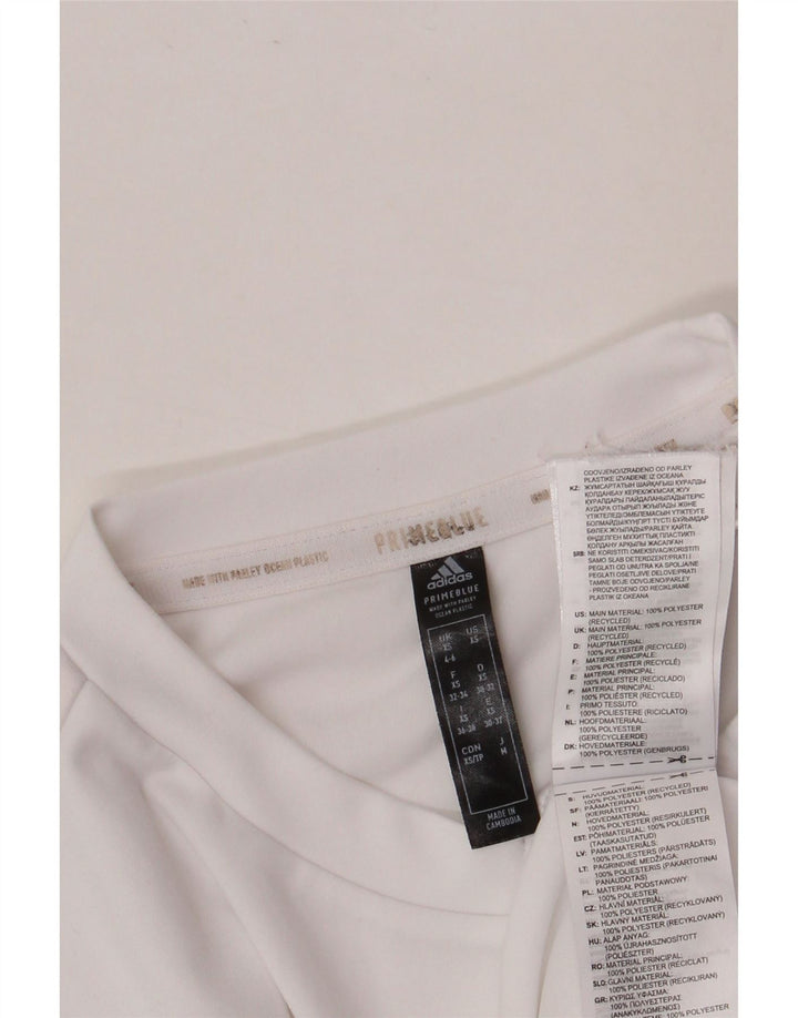 Adidas Dame Prime Blue Grafisk T-Shirt Top UK 4/6 XS Hvid Polyester