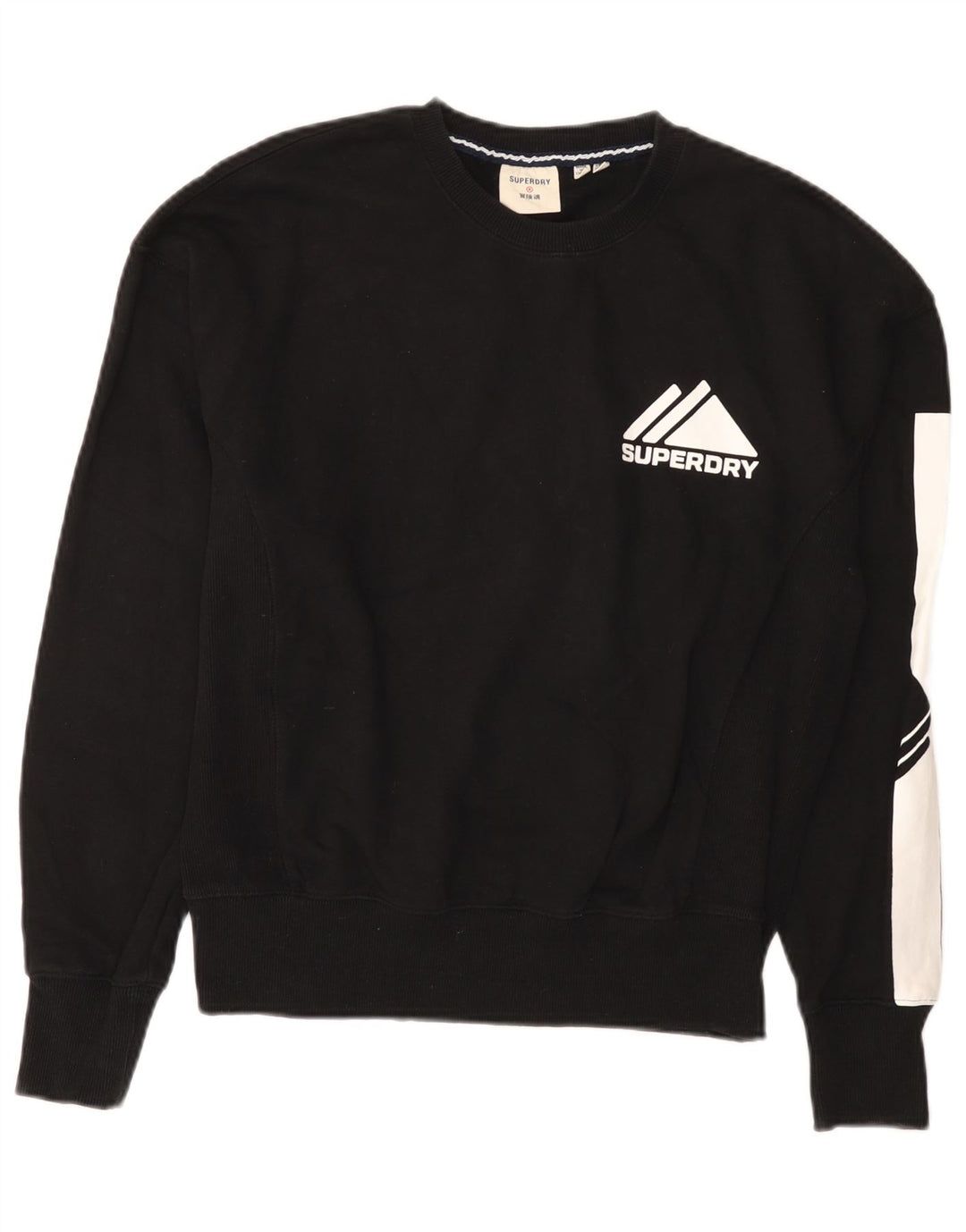 Superdry Graphic Sweatshirt Jumper UK 12 Medium Black Colourblock