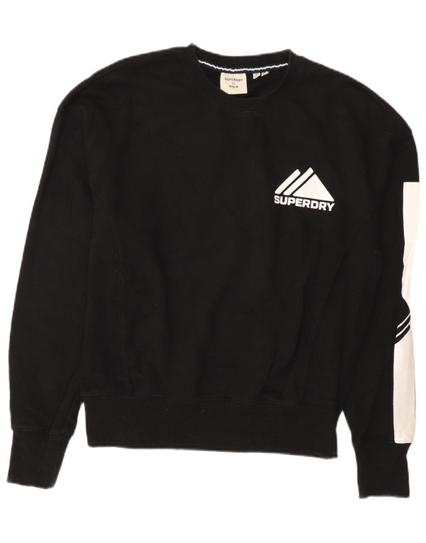 Superdry Graphic Sweatshirt Jumper UK 12 Medium Black Colourblock