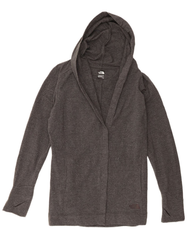 The North Face Dame Hætte Åben Cardigan Sweater UK 16 Stor Grå Bomuld