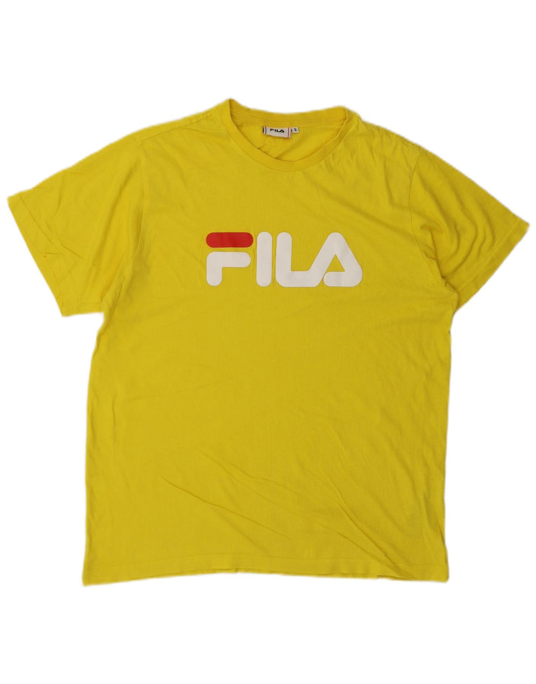 Fila Herre Grafisk T-Shirt Top Lille Gul Bomuld