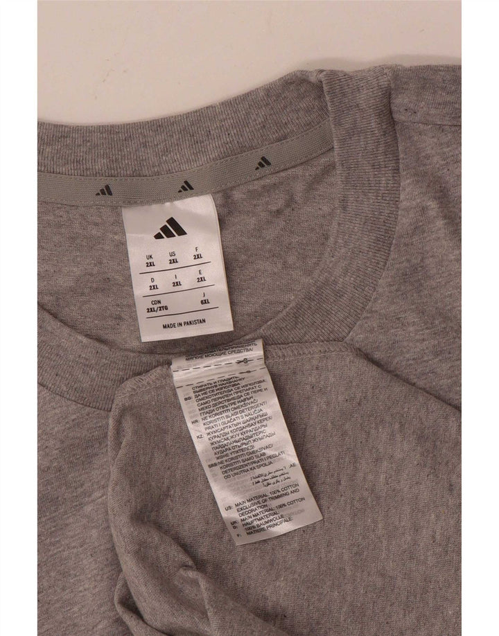 Adidas Herre T-Shirt Top 2XL Grå Bomuld