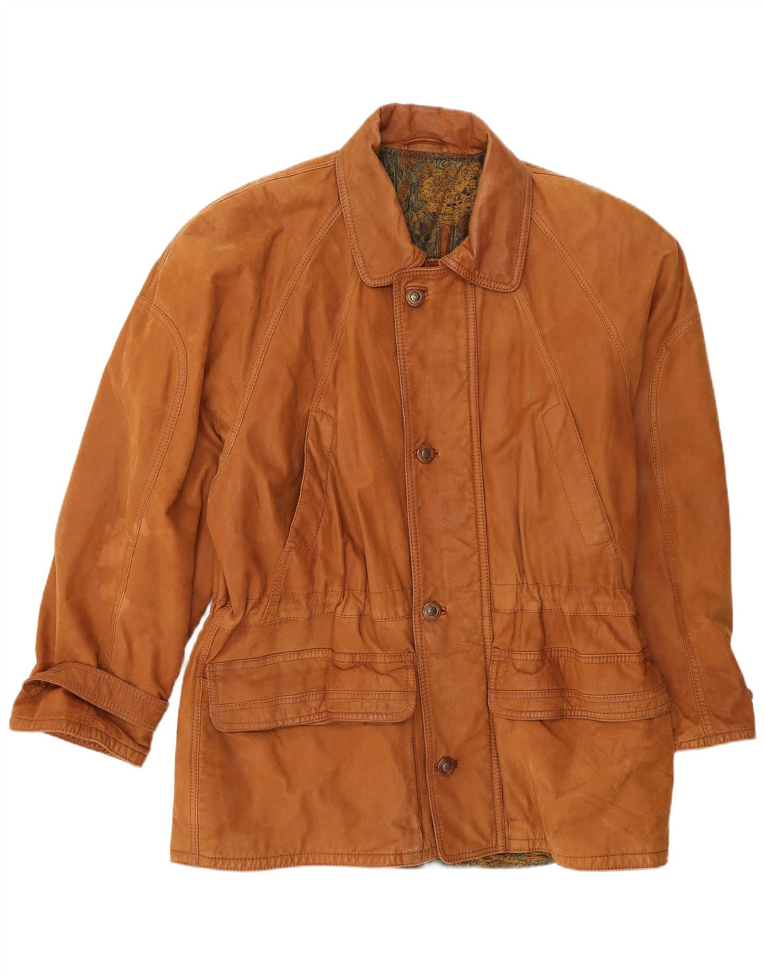 Vintage herre læderjakke IT 54 2XL Brun