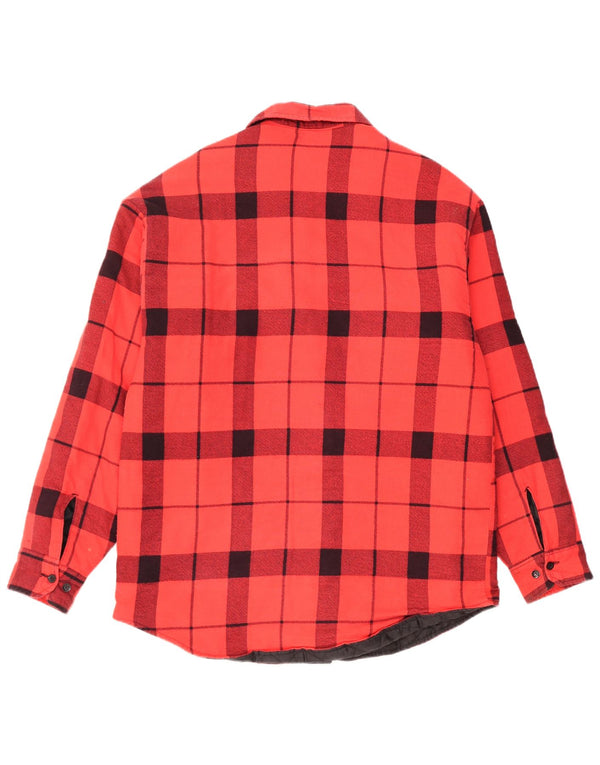 ELYSEE Mens Lumberjack Flanel Shirt Medium Rød Plaid Bomuld