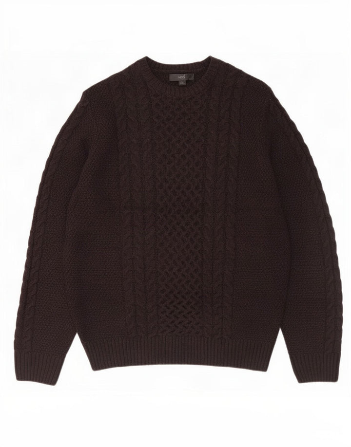 Marks & Spencer Herre sweater med rund hals XL brun akryl