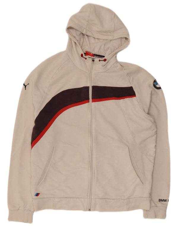 Puma Herre BMW Motorsport Hættetrøje Sweater med lynlås Large White Colourblock