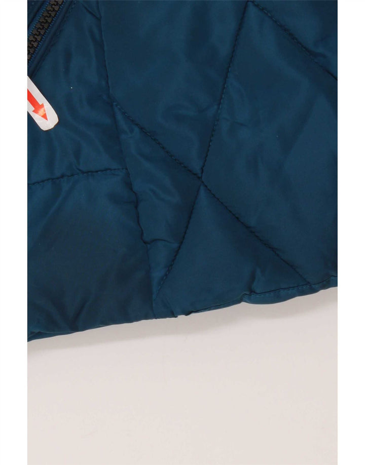 Marks & Spencer Quiltet polstret jakke til kvinder UK 12 Medium Blue Polyester