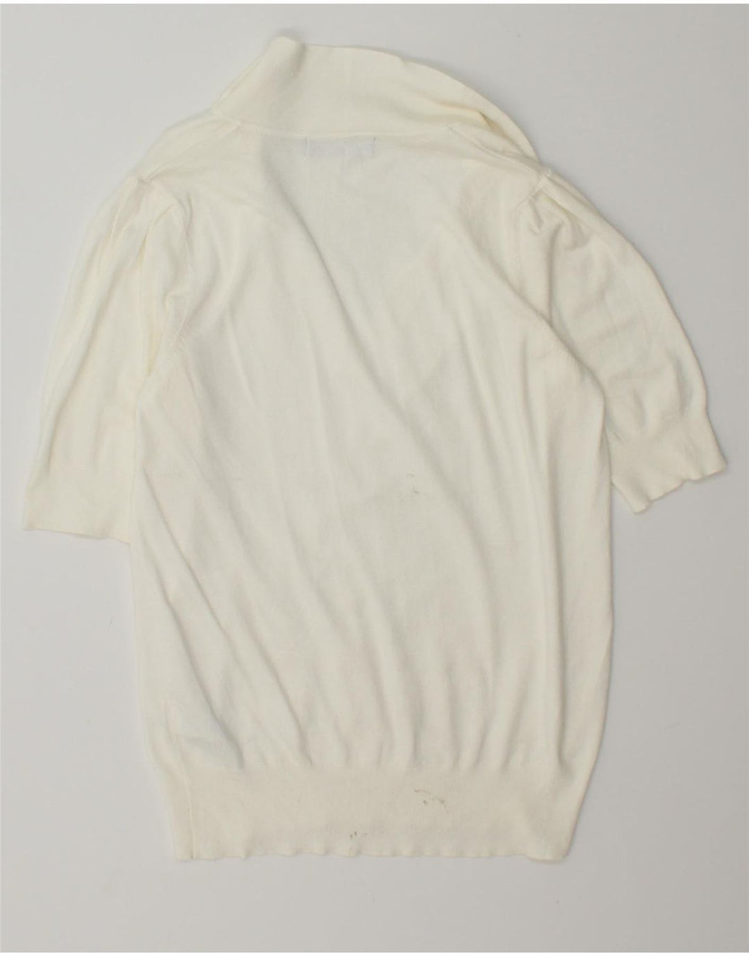 MARKS & SPENCER Womens Polo Neck Jumper Sweater UK 10 Small White Vintage Marks & Spencer and Second-Hand Marks & Spencer from Messina Hembry 