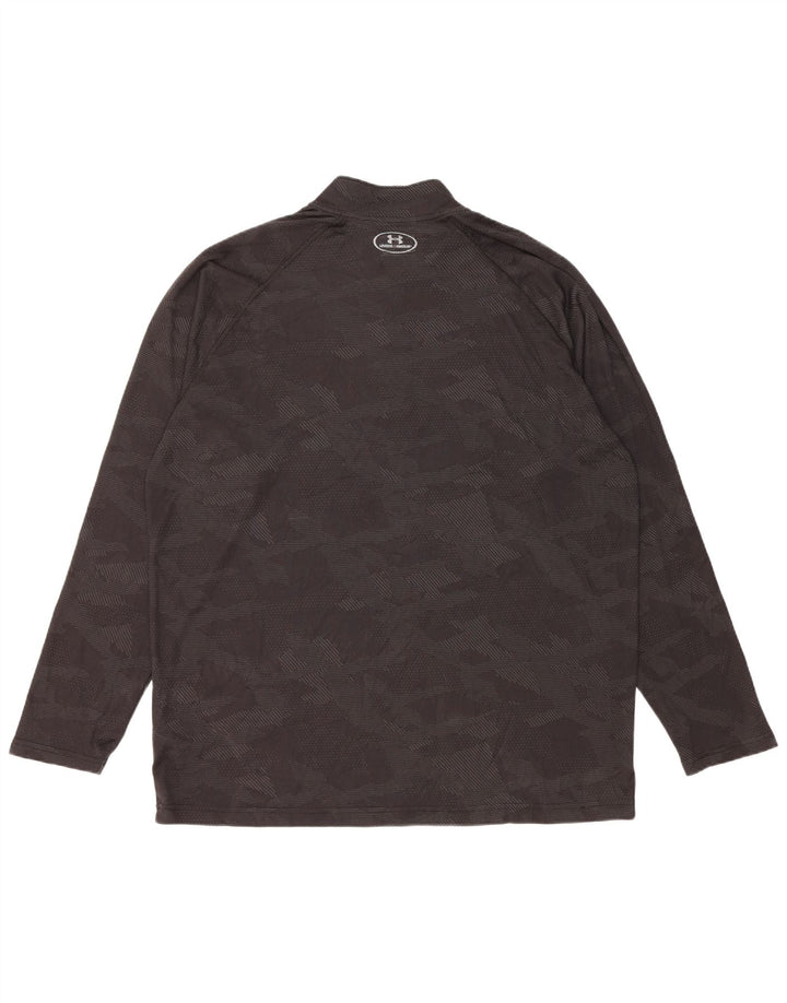 UNDER ARMOUR Herre Heat Gear Pullover Træningsdragt Top 2XL Sort Camouflage