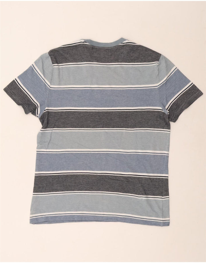 PENGUIN Herre T-Shirt Top Stor Blå Stribet Bomuld