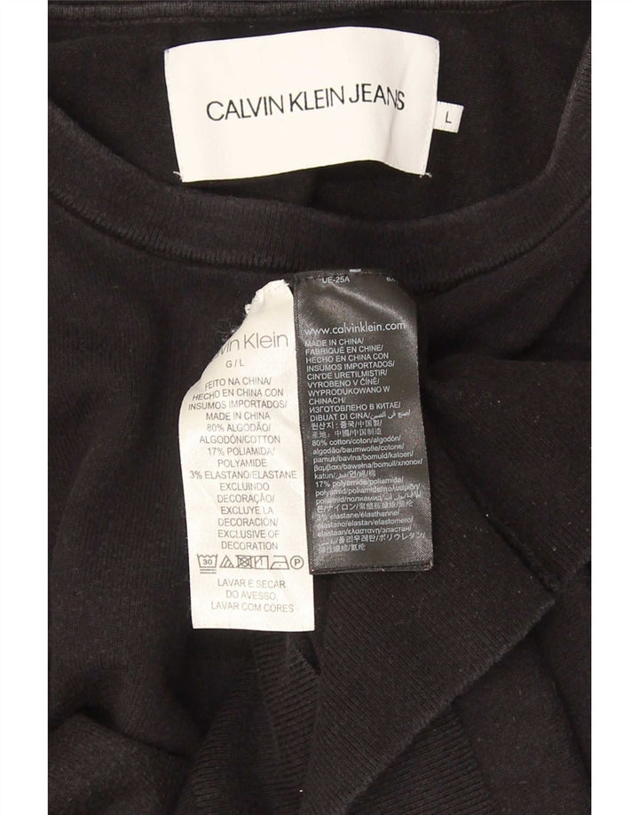 Calvin Klein Jeans Herre Sweatshirt Jumper Stor Sort Bomuld