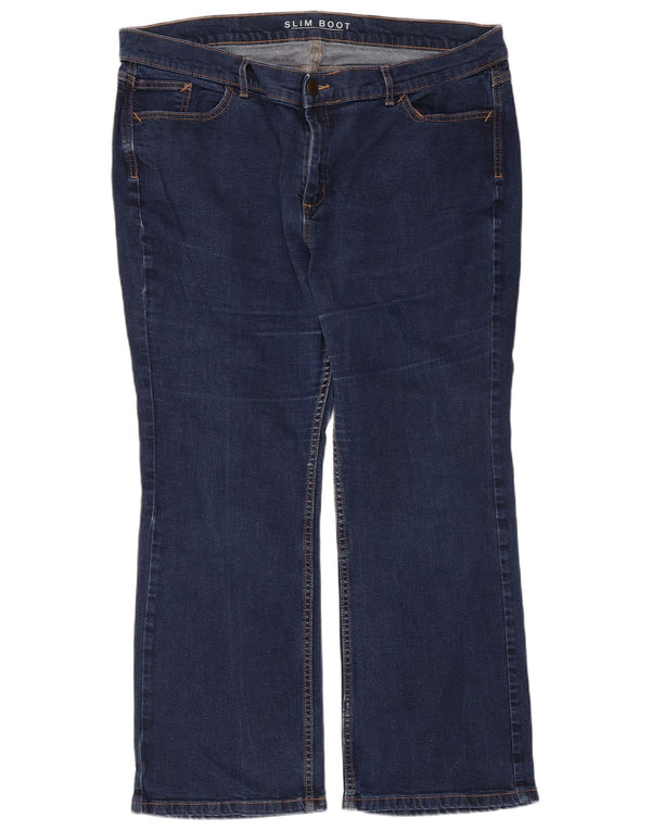 Marks & Spencer Dame Slim Bootcut Jeans UK 20 2XL W40 L27 Blå Bomuld