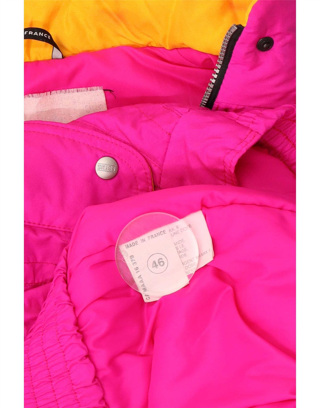 Skijakke med hætte til kvinder EU 46 XL Pink Colourblock Polyamid