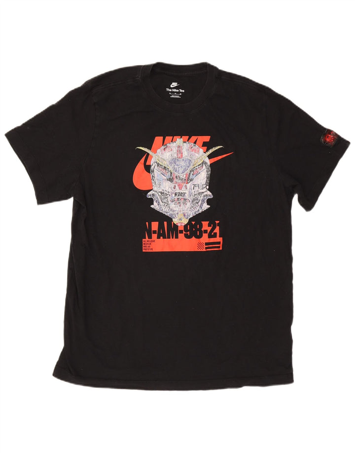 Nike grafisk T-shirt top til mænd XL sort bomuld