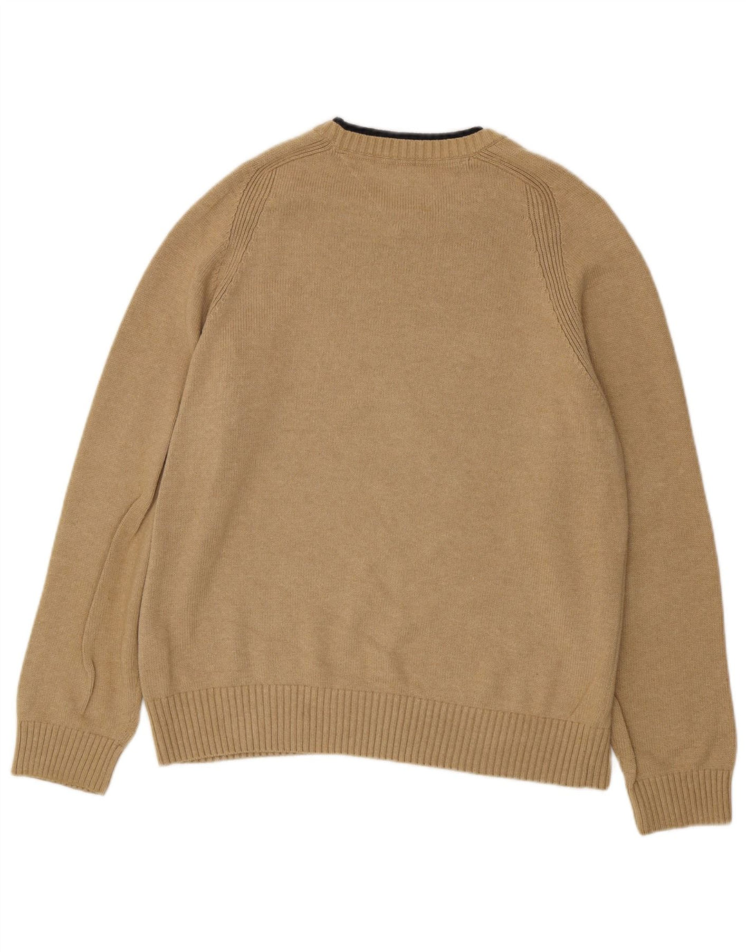 TOMMY HILFIGER Herre sweater med rund hals, stor beige bomuld