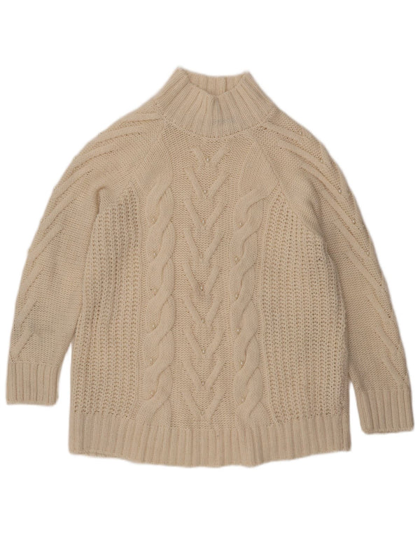 Marks & Spencer Dame Turtle Neck Jumper Sweater UK 16 Large Off White