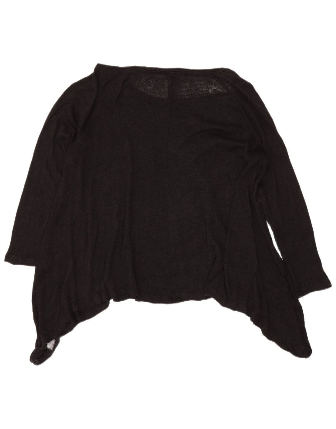 Massimo Dutti Dame Se Through Asymmetrisk Tunika Top UK 20 2XL Sort Rayon