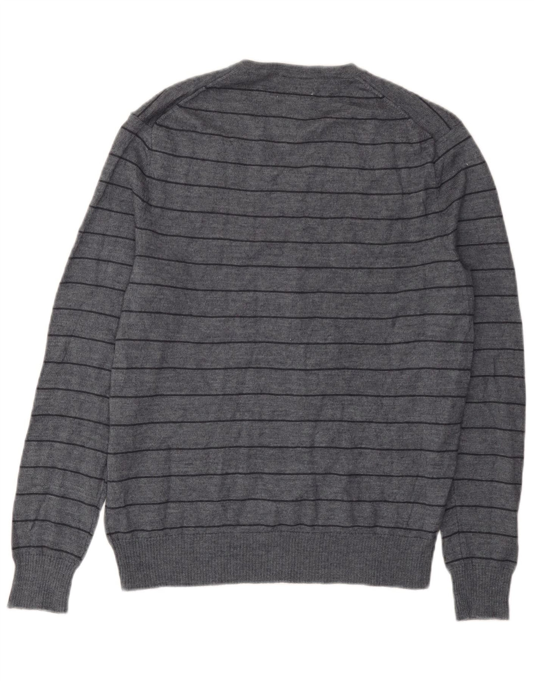 Calvin Klein Herre V-hals sweater Medium Grå Stribet Merinould