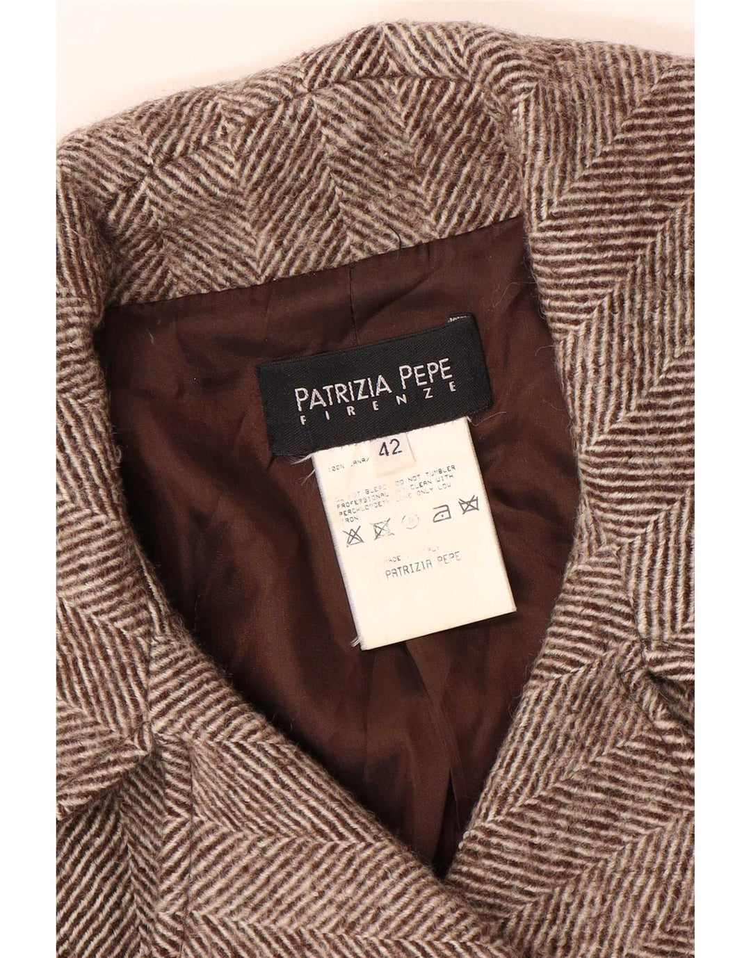 Patrizia Pepe Dame Dobbeltradet Frakke IT 42 Medium Brun Sildeben
