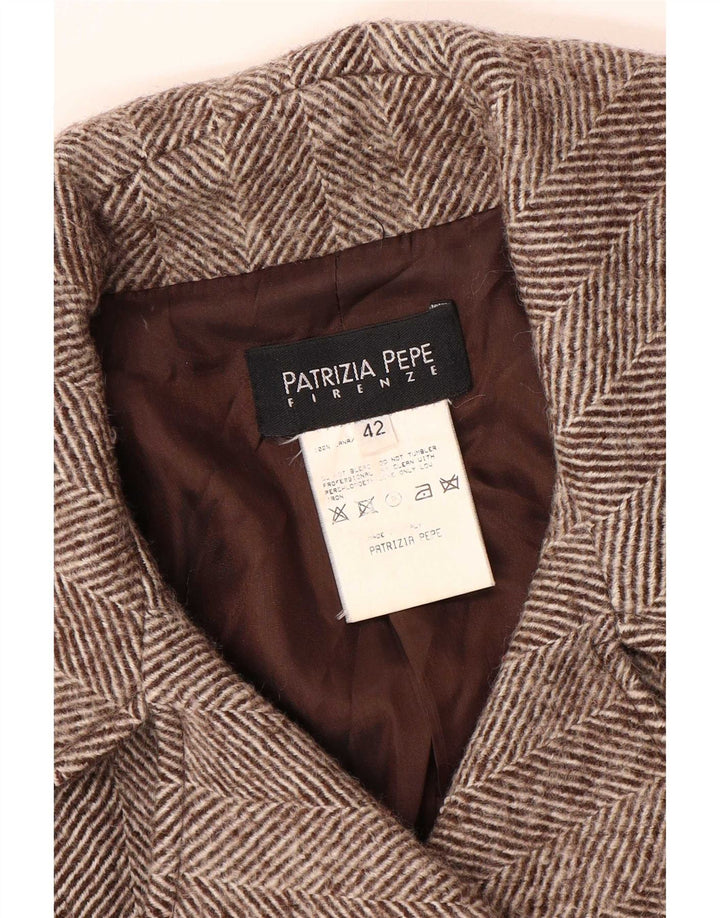 Patrizia Pepe Dame Dobbeltradet Frakke IT 42 Medium Brun Sildeben