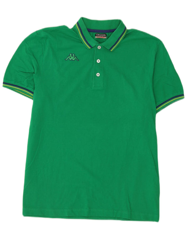 Kappa herre poloshirt XL grøn stribet bomuld