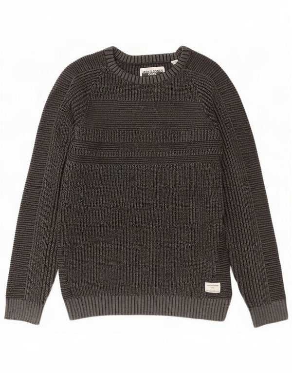 Jack & Jones Herre Boat Neck sweater Medium Grey Flecked Acryl