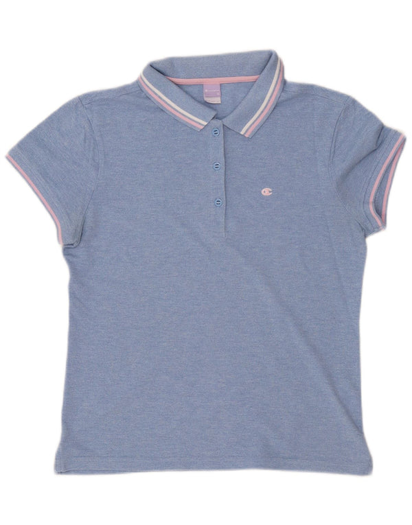 Champion Womens Heritage Fit Polo Shirt UK 18 XL Blå Bomuld