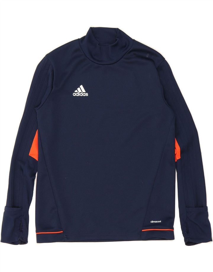 ADIDAS Boys Climacool Top Long Sleeve 9-10 Years Navy Blue Polyester Vintage Adidas and Second-Hand Adidas from Messina Hembry 