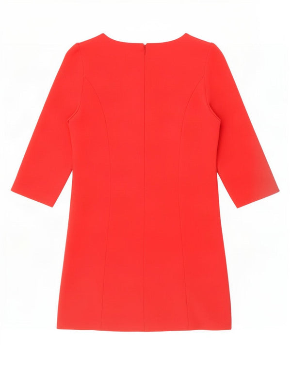 Zara Dame 3/4 Ærmet A-Line Kjole UK 6 XS Rød