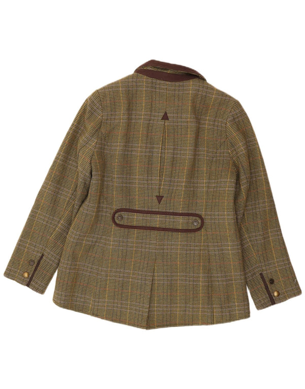 Joules Dame Country Jacket UK 16 Stor Grøn Plaid Uld