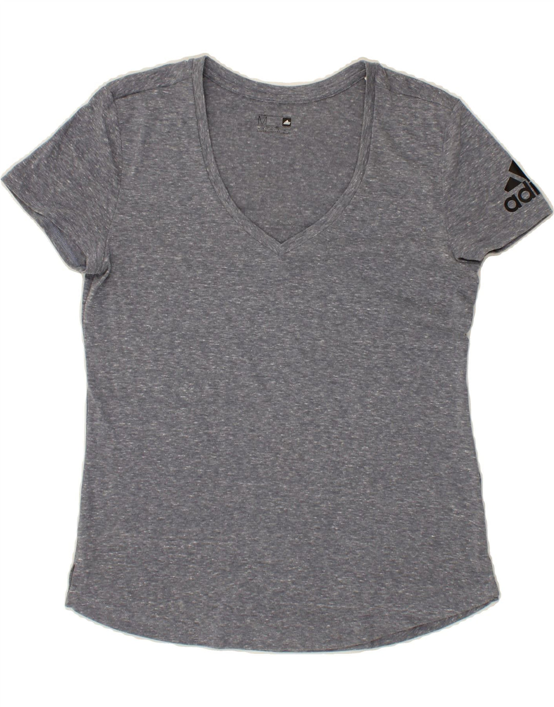 ADIDAS Womens T-Shirt Top UK 12/14 Medium Grey Flecked Vintage Adidas and Second-Hand Adidas from Messina Hembry 