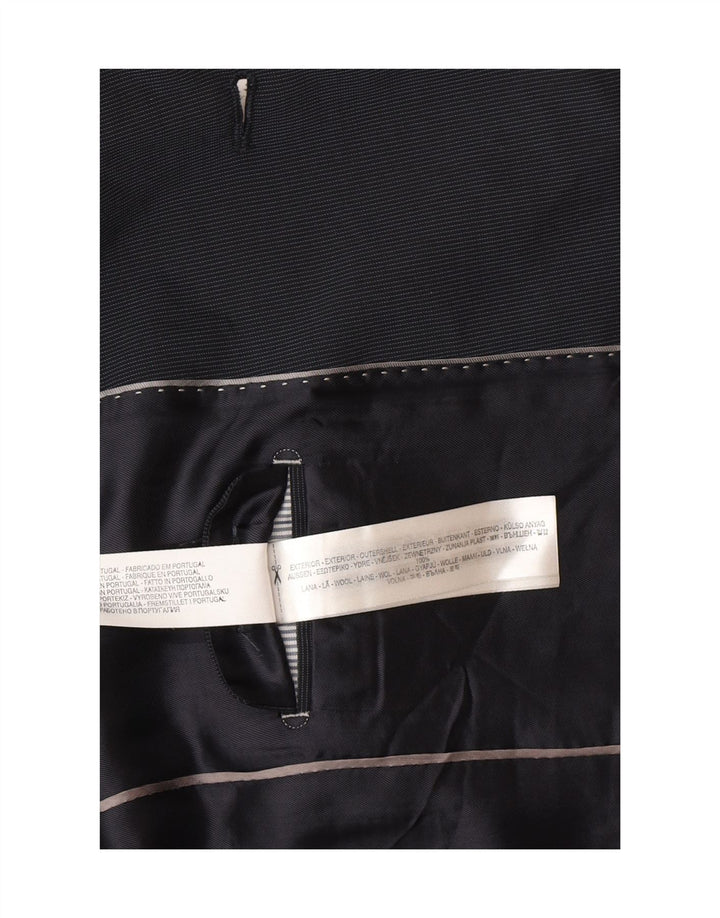 Massimo Dutti Herre 2 Button Blazer Jacket EU 48 Medium Navy Blue Nålestribe