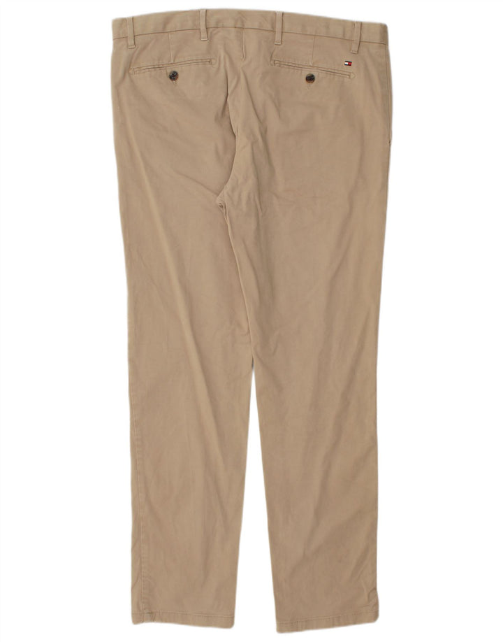 TOMMY HILFIGER Slim Chino Bukser til mænd W36 L32 Beige Bomuld