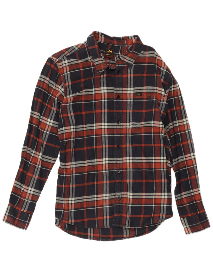 Lee Herre Regular Fit Flanellskjorte XL Navyblå Ternet Bomuld
