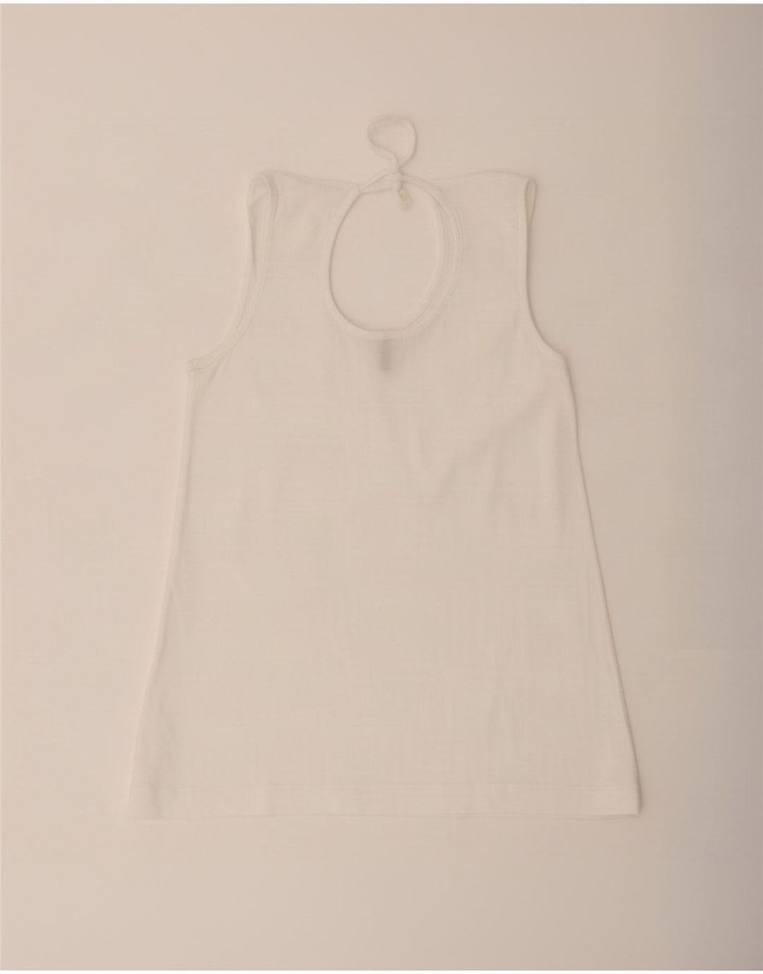 Benetton Dame ærmeløs bluse Top UK 12 Medium White