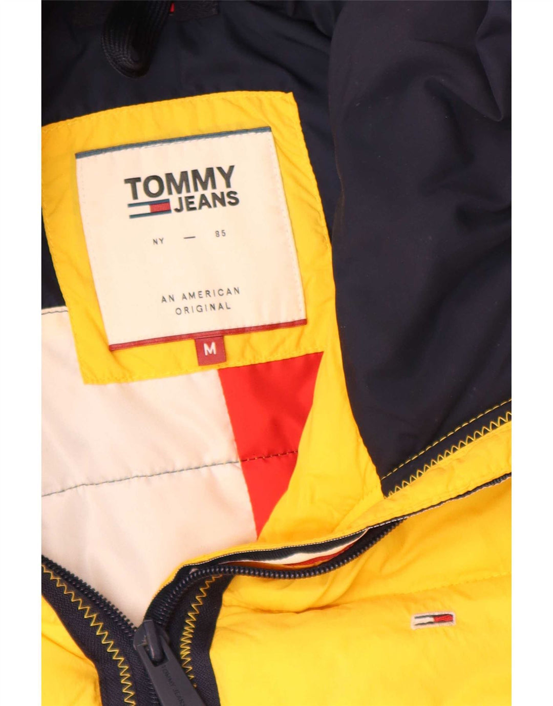 Tommy Hilfiger Herre Hættejakke Regular Fit Polstret Jakke UK 38 Medium Gul