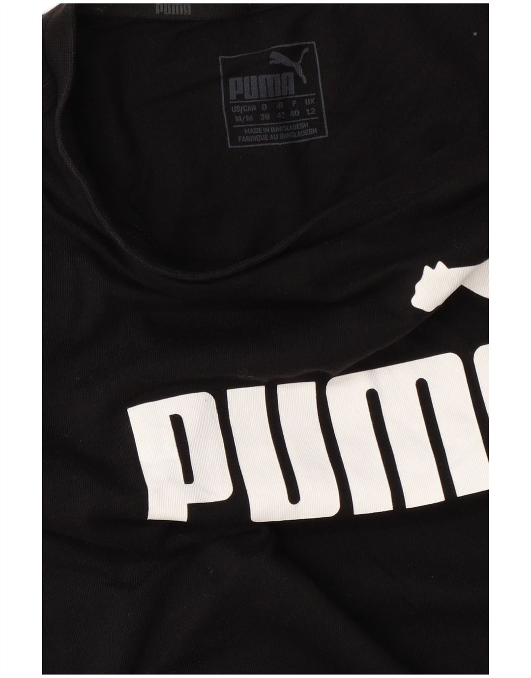 Puma Grafisk T-Shirt Top UK 12 Medium Sort